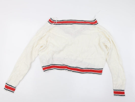 Divided by H&M Womens White Knit Pullover Jumper Size M