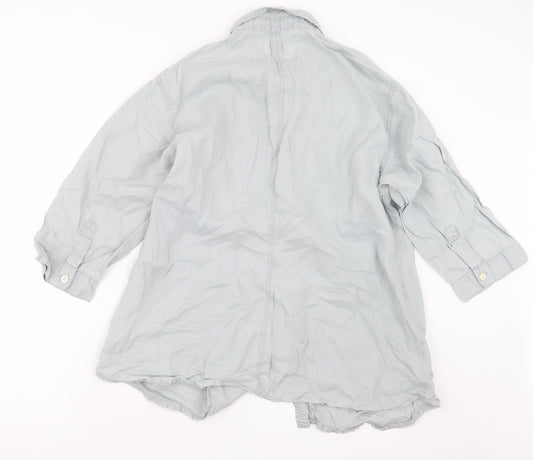 DIDI Womens Grey Basic Button-Up Size S