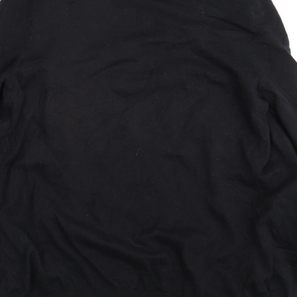 NEXT Womens Black Striped Wrap Jumper Size 12