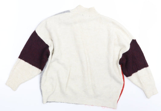 F&F Womens Multicoloured Geometric Pullover Jumper Size 10