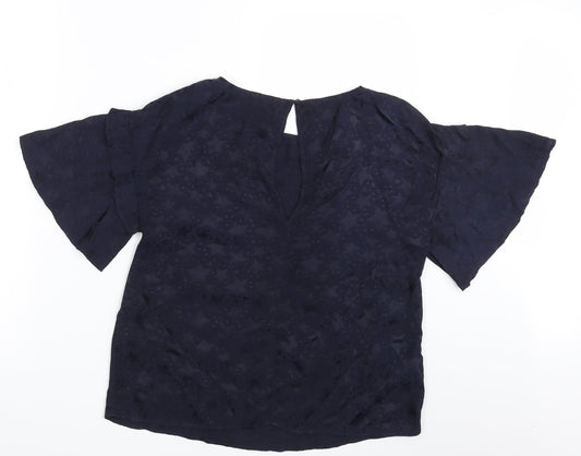 M&S Womens Blue Geometric Basic Blouse Size 12