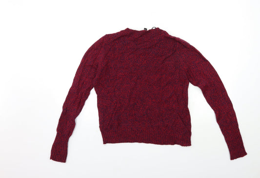H&M Womens Red Knit Pullover Jumper Size S