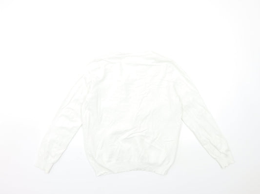 savida Womens White Knit Cardigan Jumper Size L