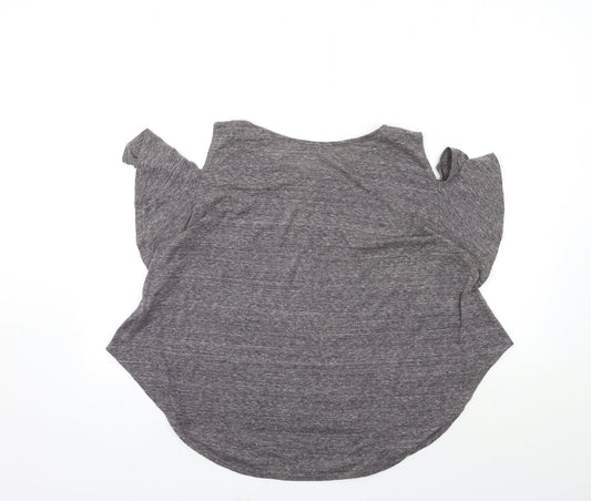 haute society Womens Grey Basic Blouse Size L - Open Shoulder