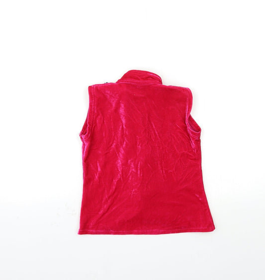 JOY & jOLLY Womens Pink Velour Basic Blouse Size XS