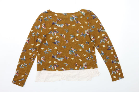Springfield Womens Brown Animal Print Pullover Jumper Size L