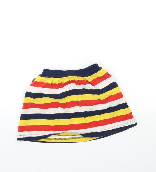 Preworn Girls Yellow Striped Mini Skirt Size 6 Years