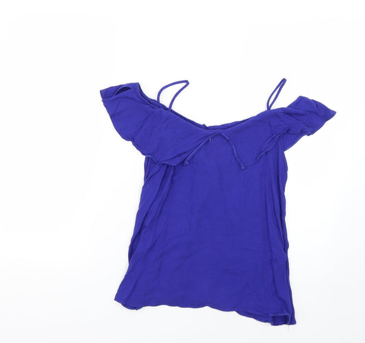 River Island Womens Blue Basic Blouse Size 6