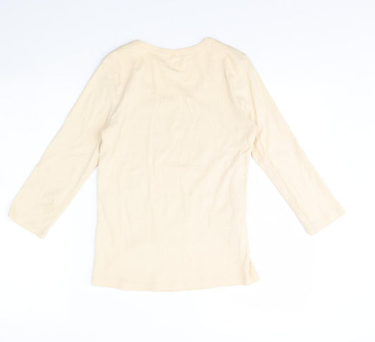 Preworn Womens Beige Basic Blouse Size 10