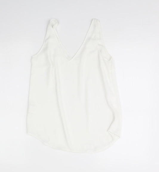 Oasis Womens White Basic Tank Size 8