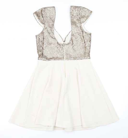 ASOS Womens Beige Skater Dress Size 10