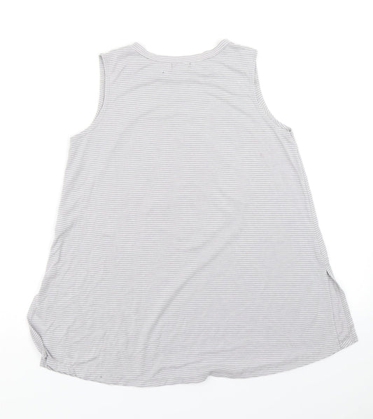 River Island Girls Grey Striped Basic Tank Size 10-11 Years