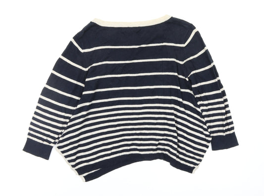 warehousse Womens Multicoloured Striped Basic T-Shirt Size 10