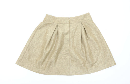 Love Label Womens Gold Flare Skirt Size 8
