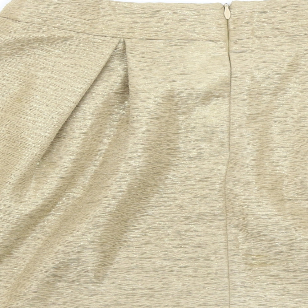 Love Label Womens Gold Flare Skirt Size 8