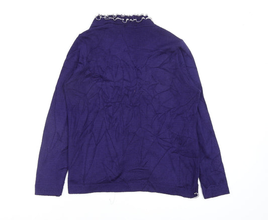 keeno Womens Blue Pullover Jumper Size M