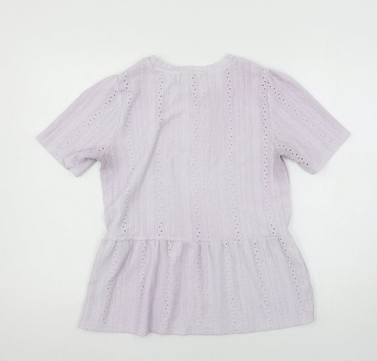 F&F Womens Purple Jersey Basic T-Shirt Size 12
