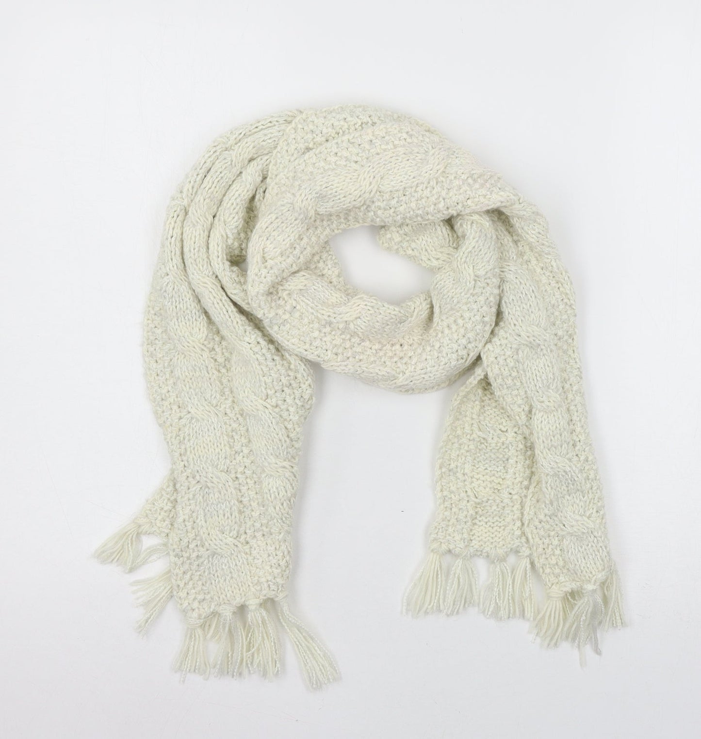 Preworn Womens Ivory Knit Scarf