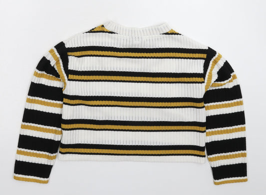 Topshop Womens Multicoloured Striped Pullover Jumper Size 4