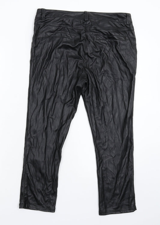 South Womens Black Cropped Trousers Size 12 L23 in