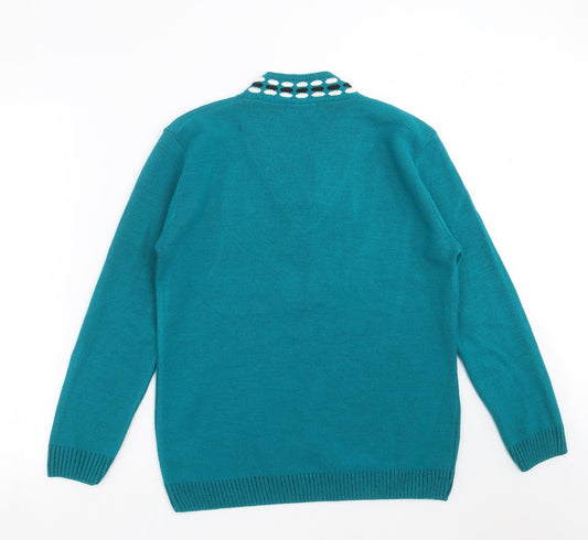 CHIC Womens Green Knit Pullover Jumper Size M