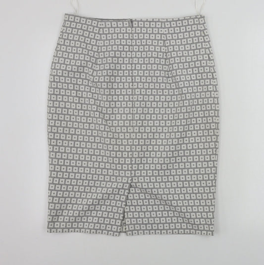 Marks and Spencer Womens Grey Geometric Bandage Skirt Size 12