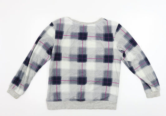 NEXT Womens Grey Check Pullover Jumper Size S