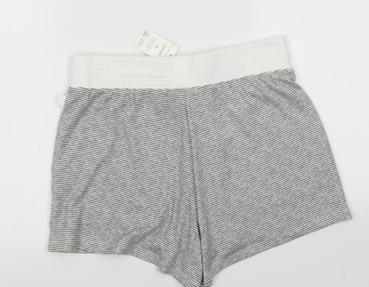 George Womens Grey Striped Sweat Shorts Size 10
