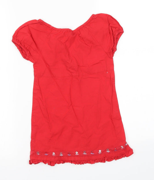 George Girls Red T-Shirt Dress Size 2-3 Years