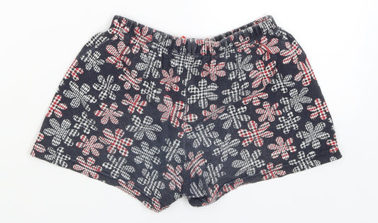 Wonder Womens Blue Floral Hot Pants Shorts Size S