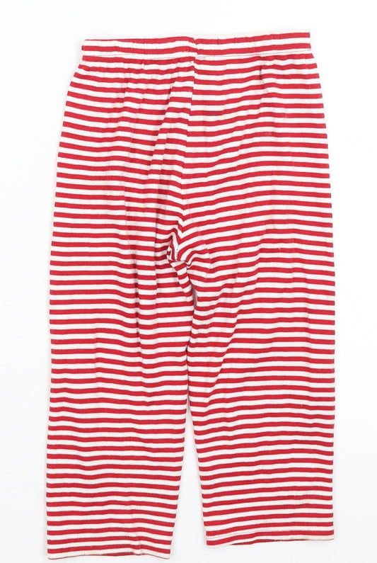 Preworn Girls Red Striped Capri Pyjama Pants Size 3-4 Years