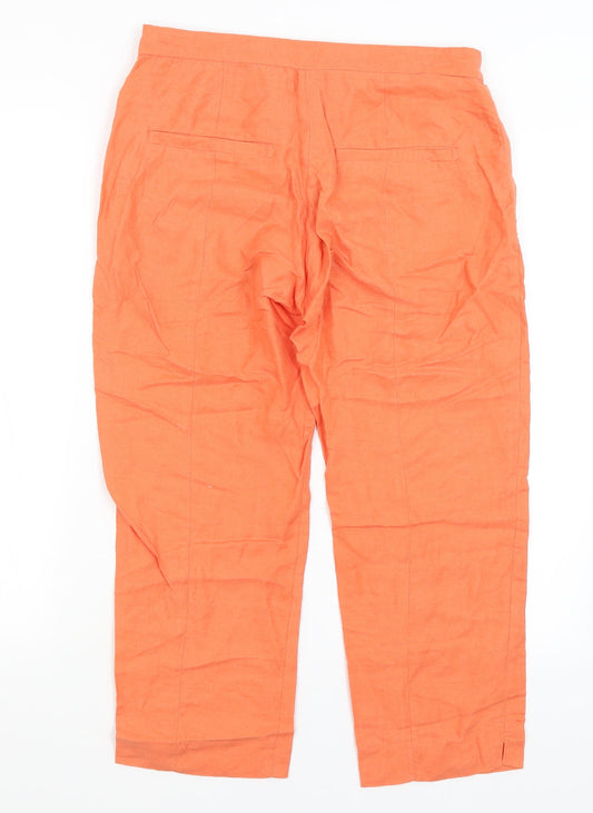 In Wear Womens Orange Cropped Trousers Size 8 L24 in