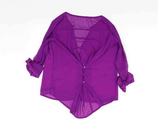 Preworn Womens Purple Basic Blouse Size S
