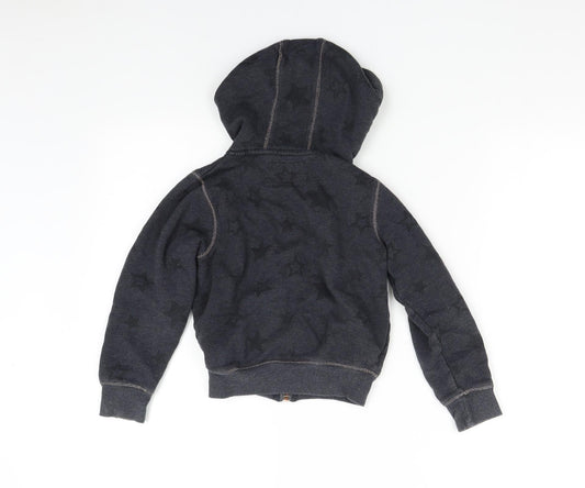 M&S Boys Grey Full Zip Hoodie Size 6-7 Years - Stars