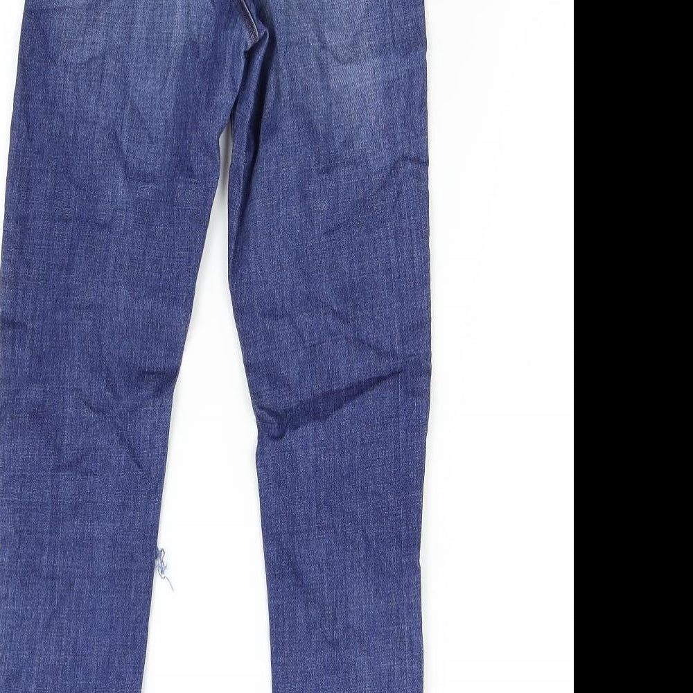 Topshop Womens Blue Denim Skinny Jeans Size 26 L32 in