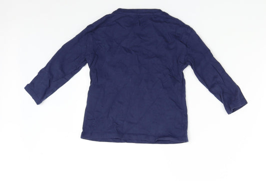 M&Co Girls Blue Basic T-Shirt Size 4-5 Years