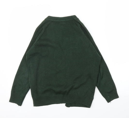 Rowlinson Courtelle Girls Green Cardigan Jumper Size 10 Years