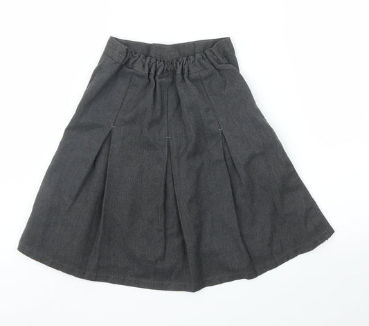 M&S Girls Grey Pleated Skirt Size 8 Years