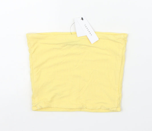 Topshop Womens Yellow Cropped Blouse Size 6
