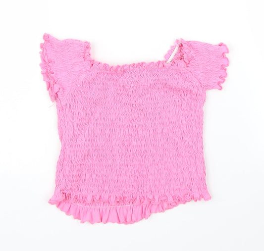 New Look Womens Pink Cropped Blouse Size 6