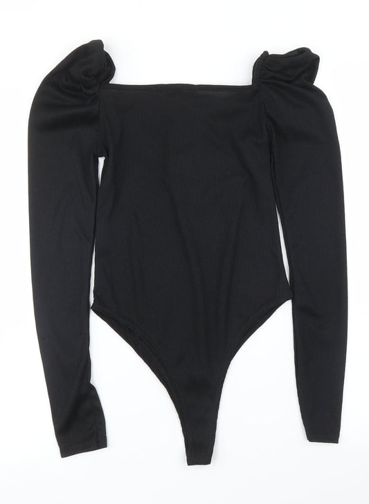 PRETTYLITTLETHING Womens Black Leotard One-Piece Size 6