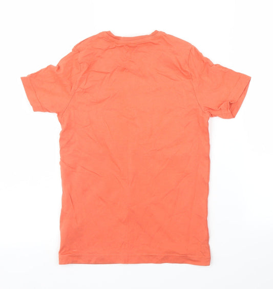 m&s Girls Orange Basic T-Shirt Size 7 Years
