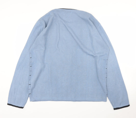 M2M Mens Blue Check Pullover Jumper Size M