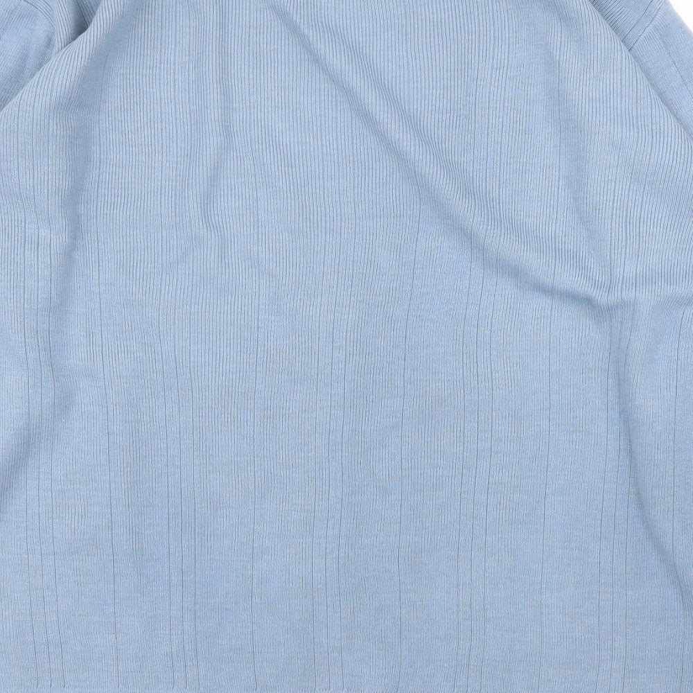 M2M Mens Blue Check Pullover Jumper Size M