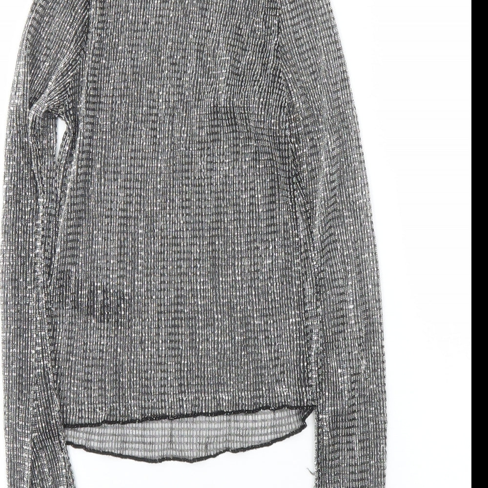 Topshop Womens Silver Basic Blouse Size 6