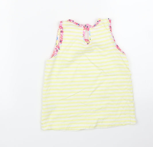 Matalan Girls Yellow Striped Basic Blouse Size 4 Years