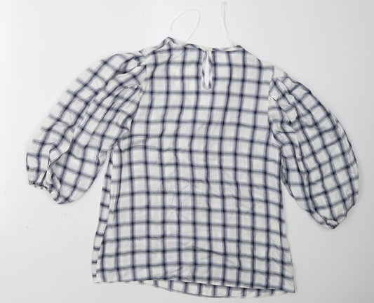 Matalan Womens Blue Check Pullover Sweatshirt Size 12