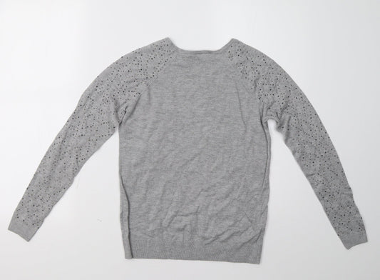 Warehouse Womens Grey Pullover Sweatshirt Size 10