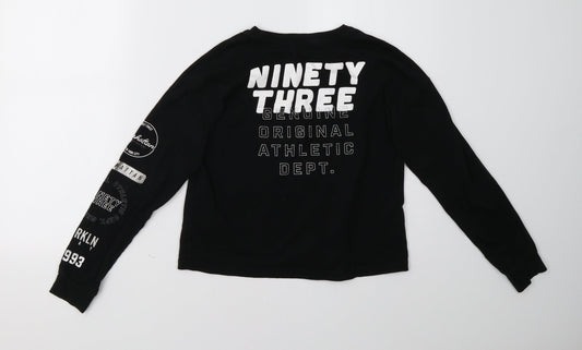 H&M Girls Black Pullover Sweatshirt Size 12 Years