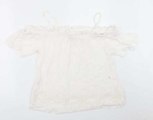 River Island Womens White Basic Blouse Size 10